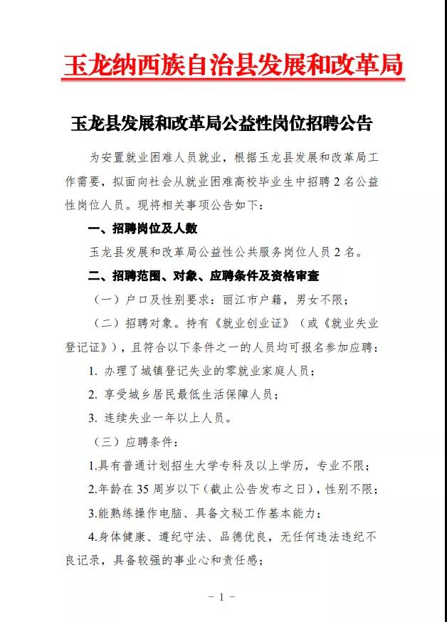 玉龙纳西族自治县医疗保障局最新招聘信息与动态发布